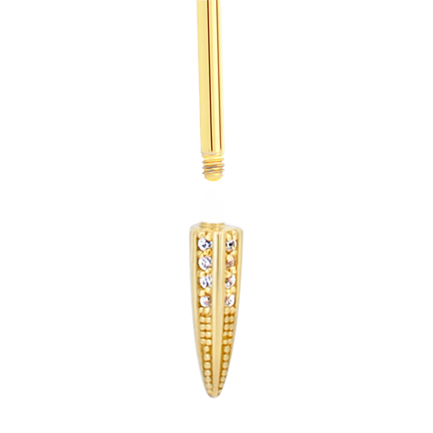 14k Yellow Gold Medieval Sword Industrial Barbell
