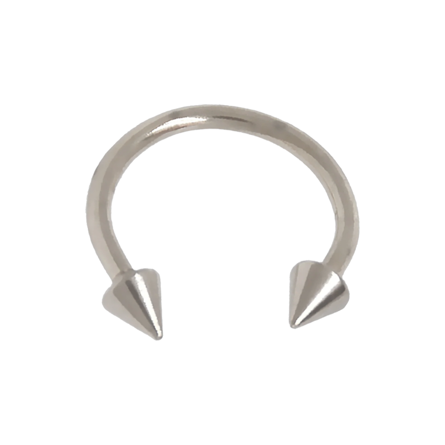 14k Solid Gold 16g Spike Horseshoe