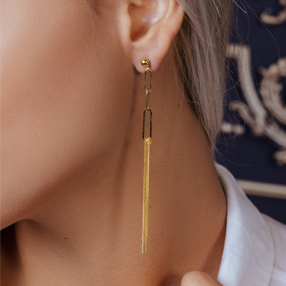 Sterling Silver Paper Clip Earrings, Dangling Drops, Push Backing, Modern Jewelry, Simple and Chic, Sexy Jewelz, Los Angeles