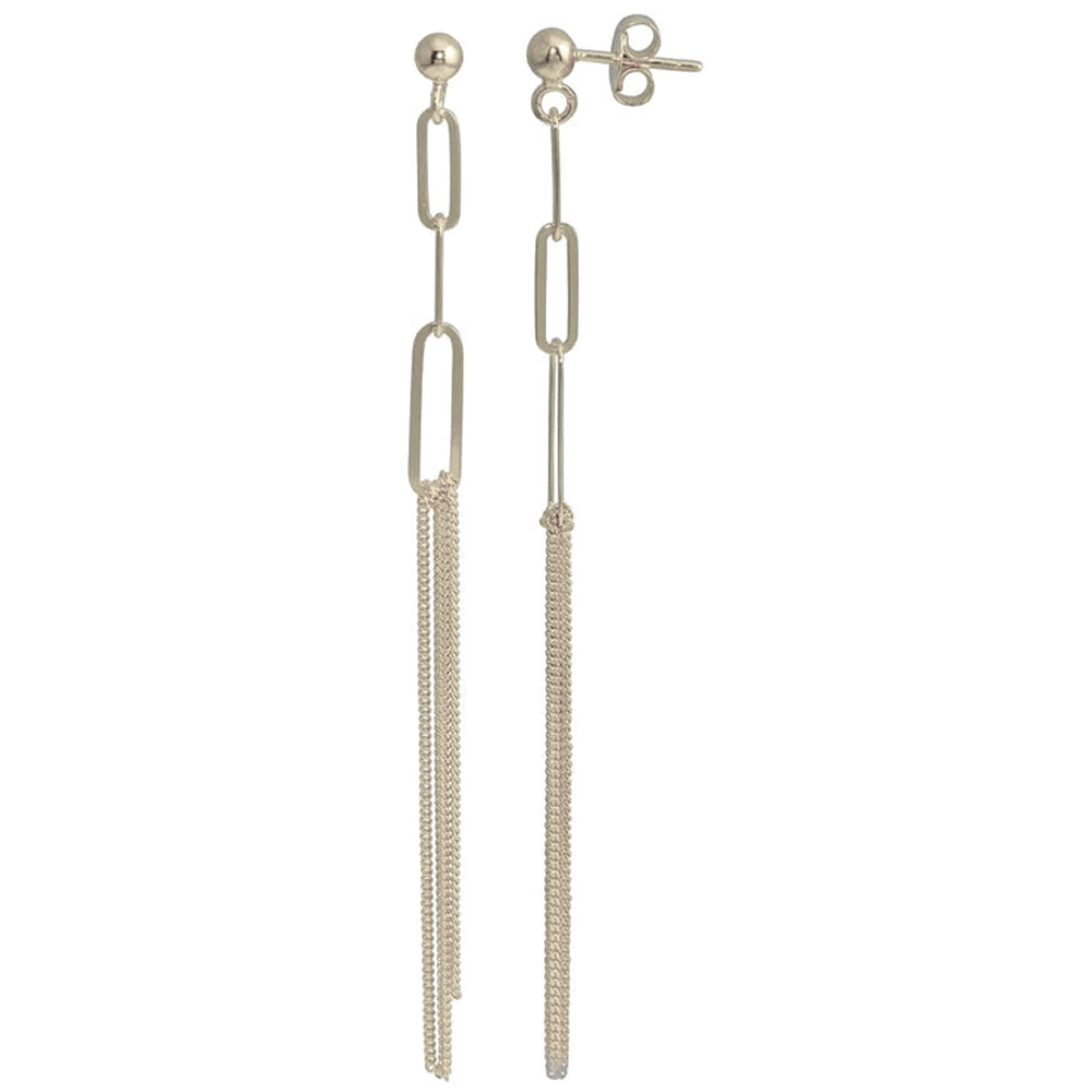 Sterling Silver Paper Clip Earrings, Dangling Drops, Push Backing, Modern Jewelry, Simple and Chic, Sexy Jewelz, Los Angeles