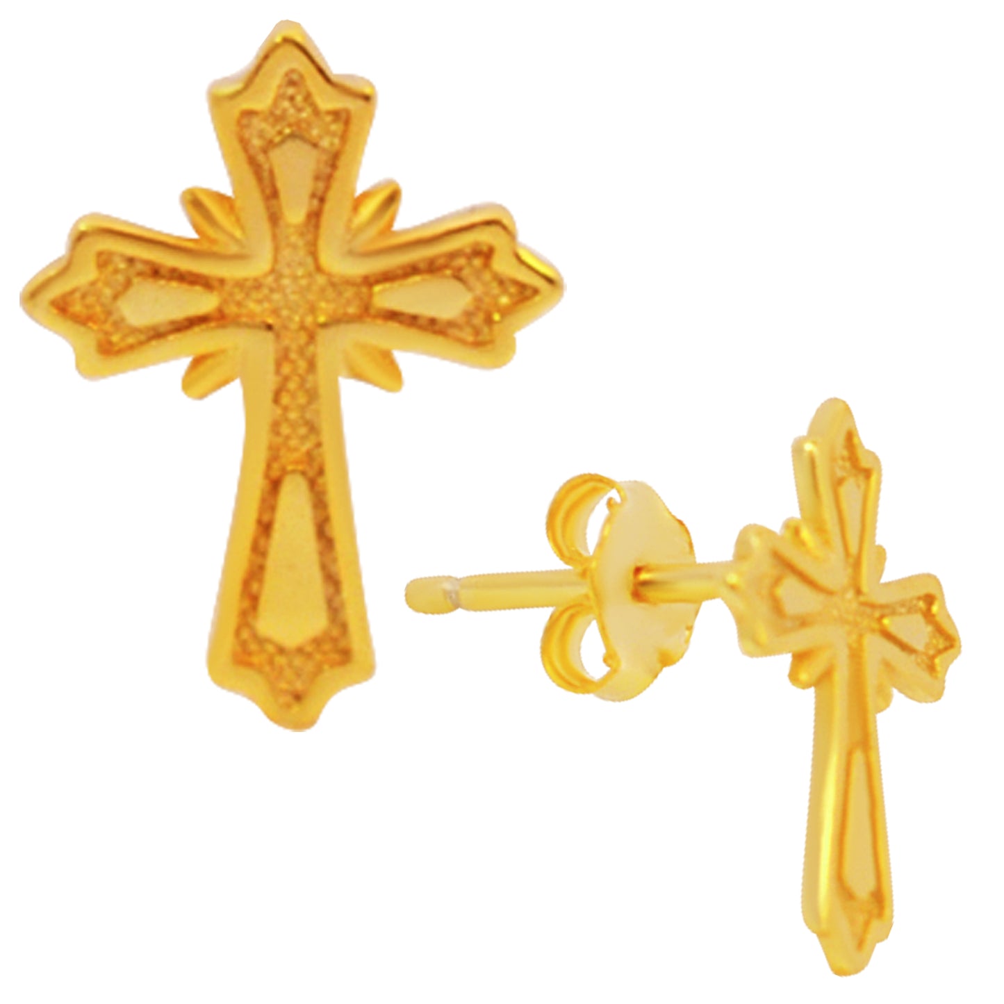 925 Sterling Silver Cross Earrings Stud Push Backing, Religious Jewelry Gift, Cross Design Studs, Minimalist Studs