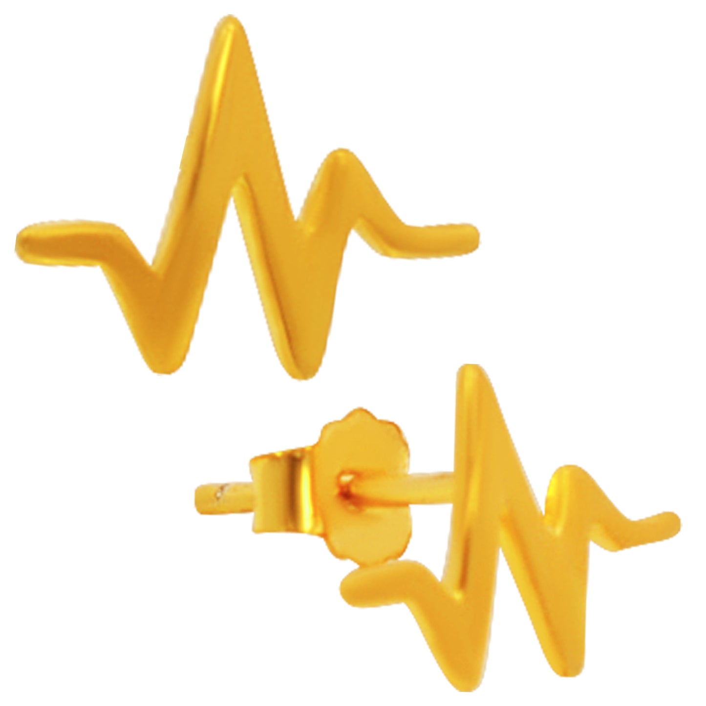 Heartbeat Design Silver Stud Earring, 925 Sterling Silver Push Backing, Minimalist Jewelry, Heartbeat Earrings, Gift for Women