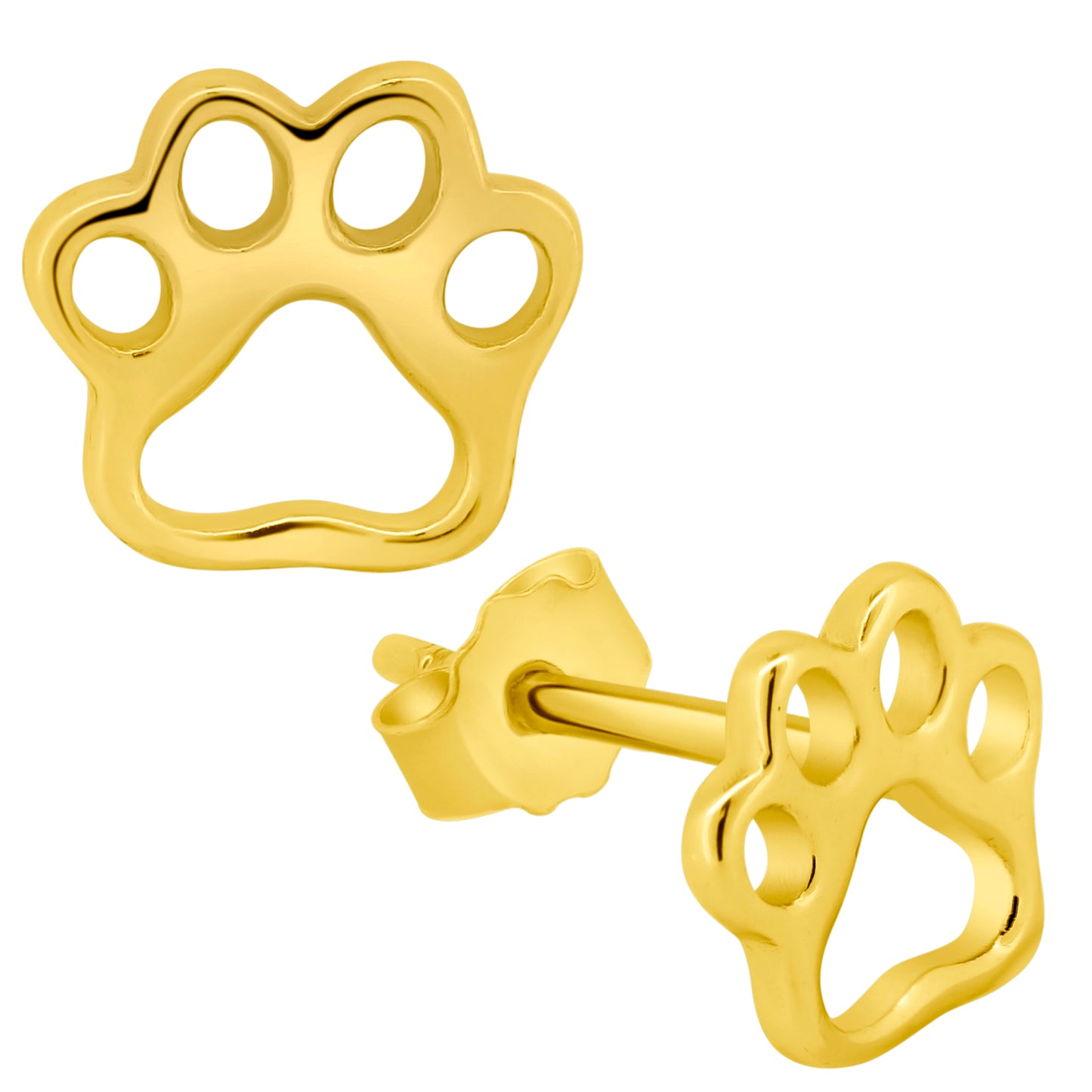 925 Sterling Silver Paw Design Earring Push Backing, Pet Lover Jewelry, Animal Lover Gift