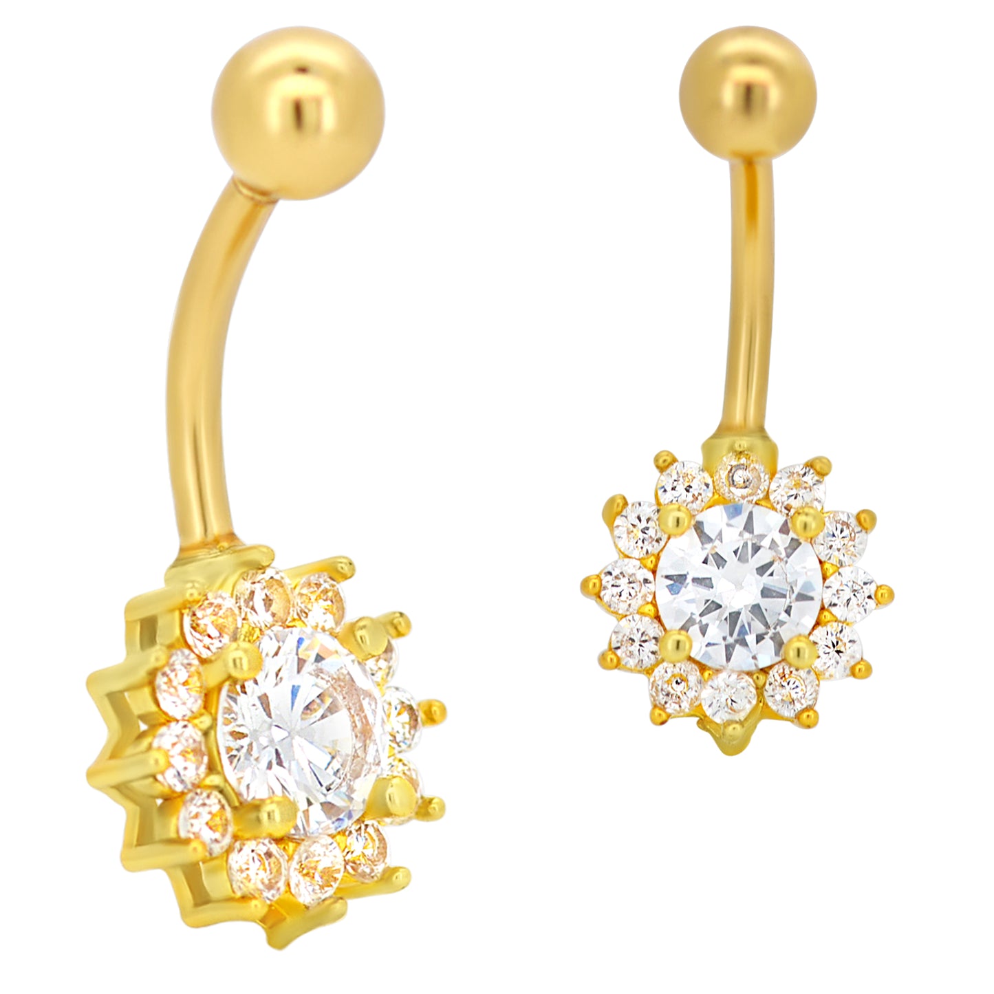 Stainless Steel Banana Belly Navel Ring, Sun Zircon Belly Button Ring, Beach Body Jewelry, Cute Summer Accessories