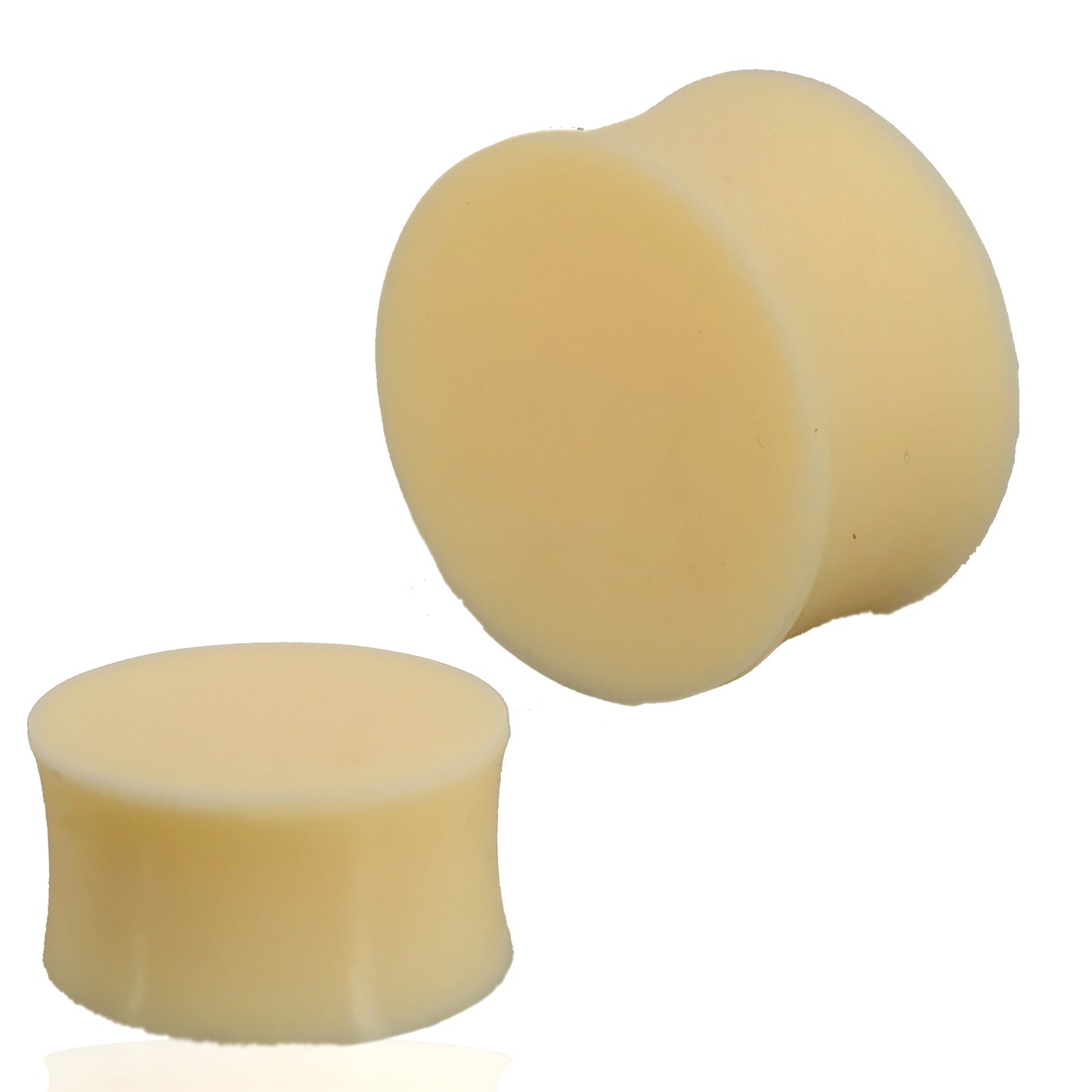 Beige Color Solid Silicone Double Flare Plug, Gauges, Ear Stretching Jewelry, Piercing Plug, Sexy Jewelz, Los Angeles