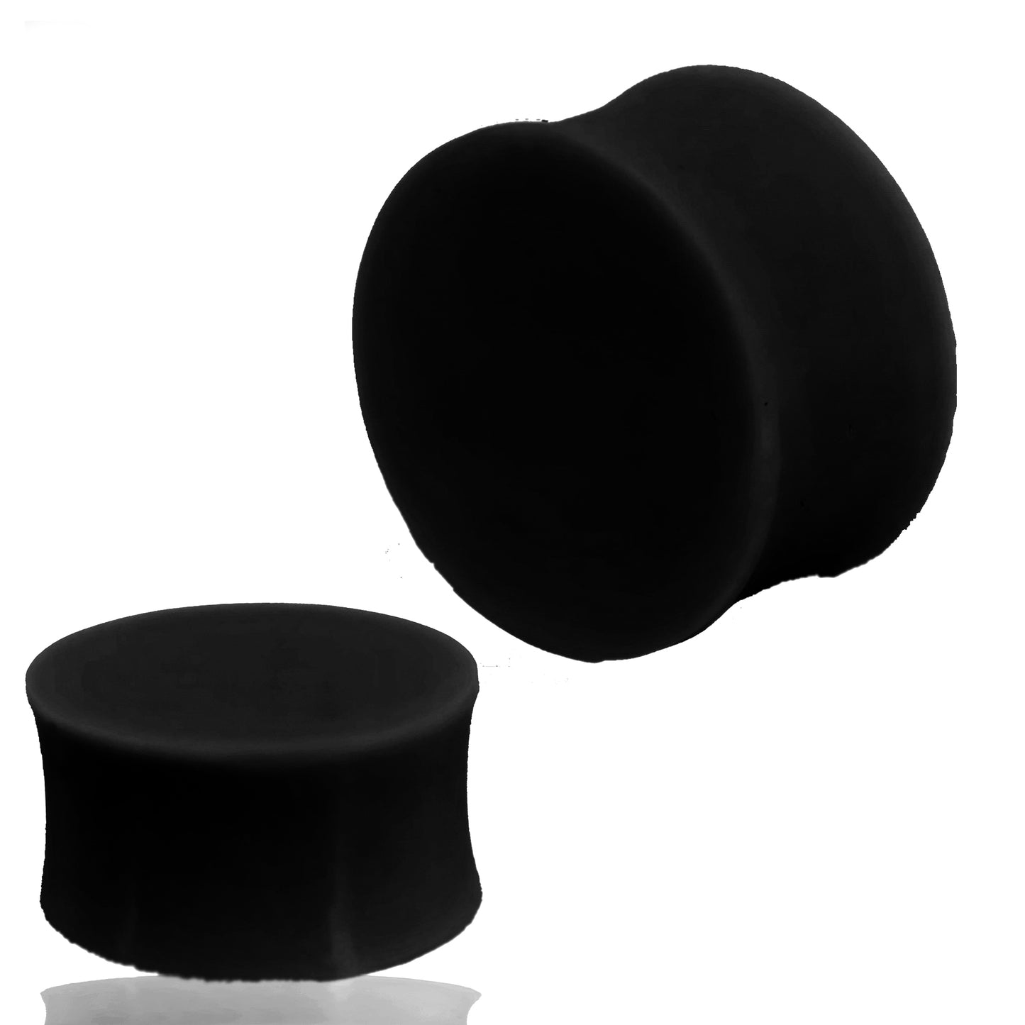 Black Silicone Double Flare Plug | Gauges, Solid Hard Ear Stretchers, Body Piercing Jewelry, Sexy Jewelz, Los Angeles