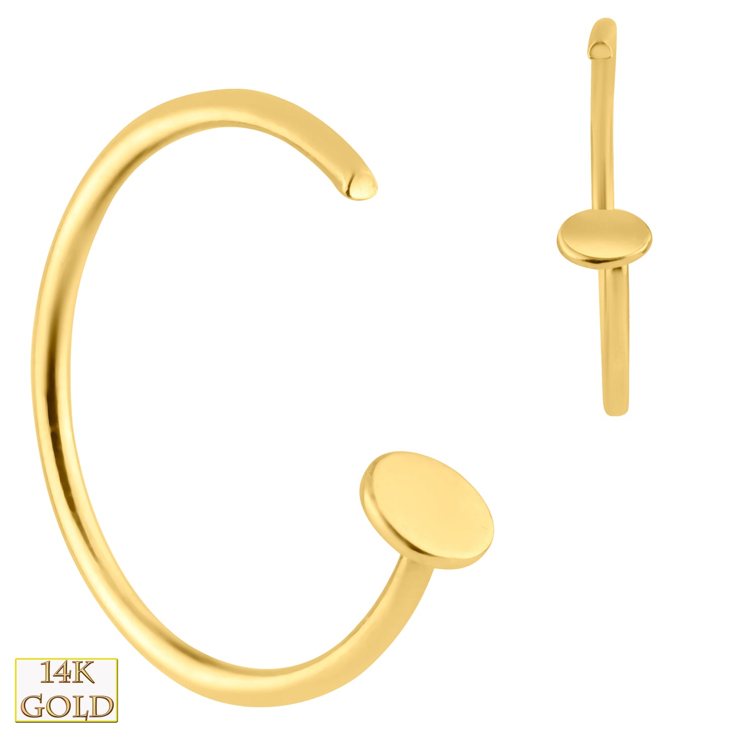 14k Solid Gold Halfmoon Hoop Piercing, Minimalist Earring, Unique Design, Handcrafted Jewelry, Sexy Jewelz, Los Angeles