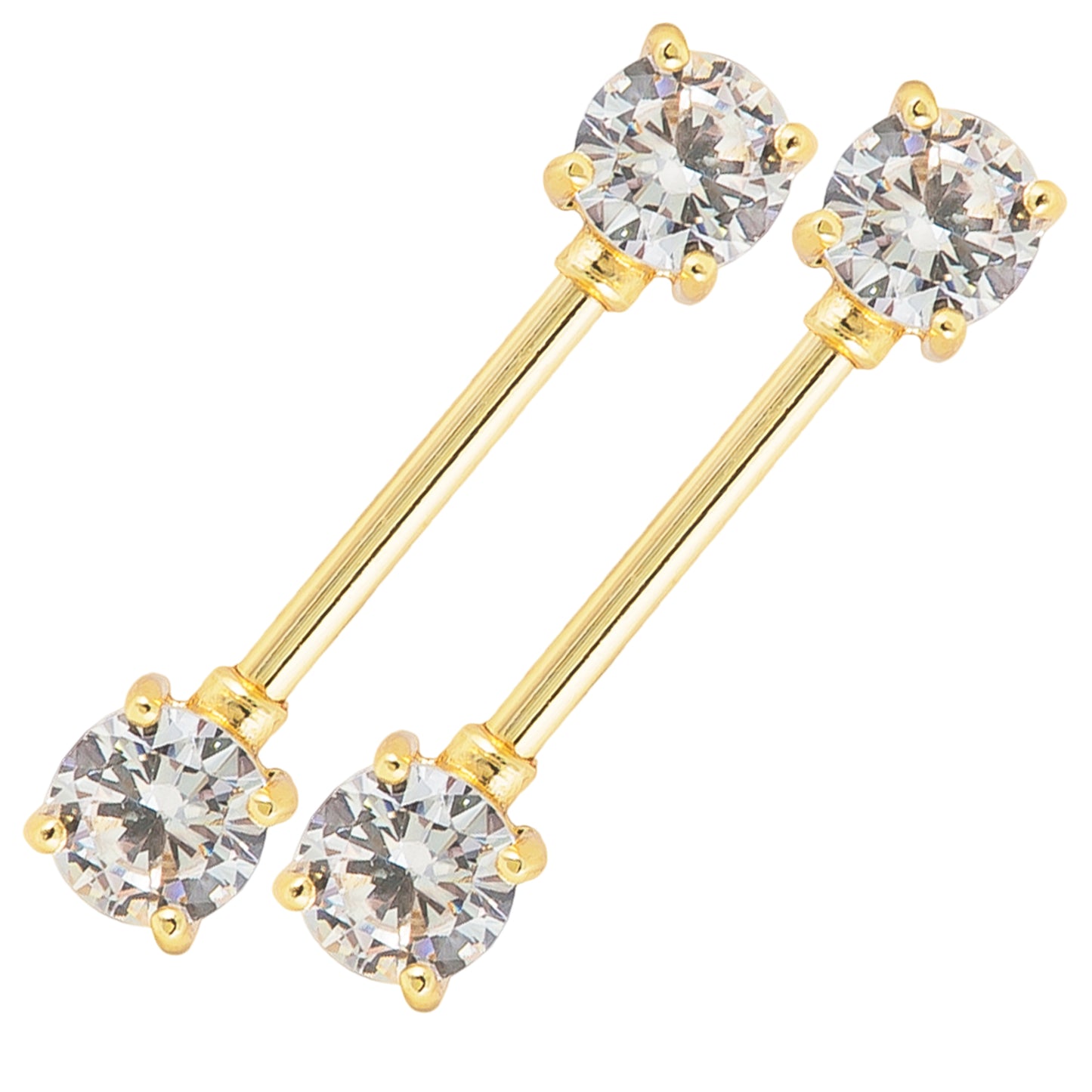 14k Solid Gold Round Prong Nipple Piercing, Body Jewelry, Unique Nipple Jewelry, Luxury Style, Sexy Jewelz, Los Angeles