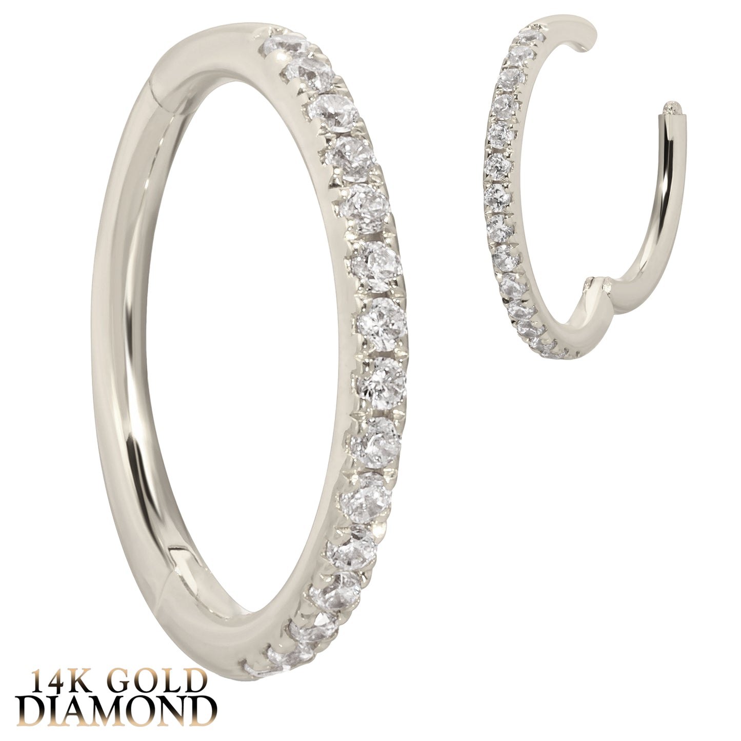 14K Solid Gold Multi Zircon Hinged Hoops, Dainty Gold Hoop Earrings, Zircon Hinged Earrings, Gold Hinged Hoop Earrings, Sexy Jewelz, Los Angeles