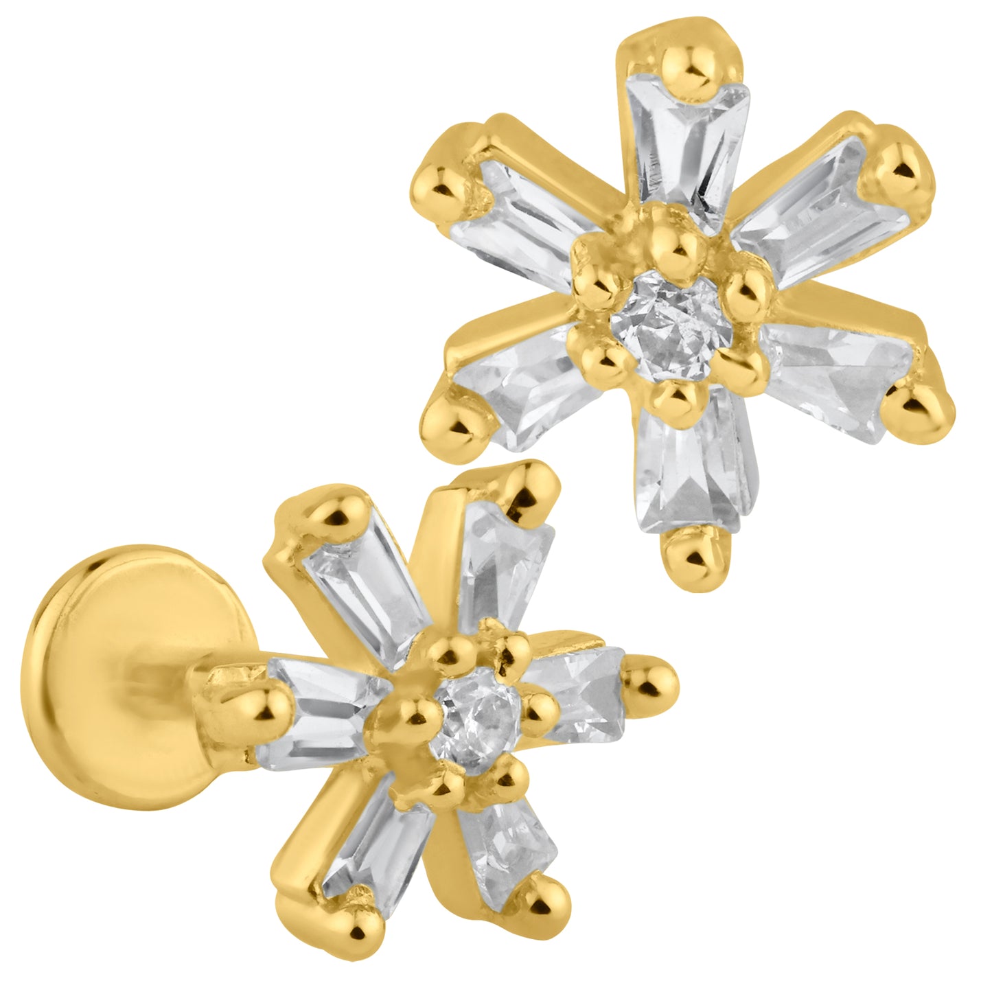 14k Gold Asterisk Labret