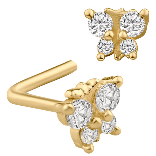 14k Yellow Gold Butterfly with Cubic Zirconia