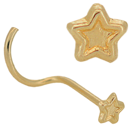 14k Yellow Plain Beveled Star Nose Screw