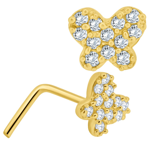 14k Yellow Gold Butterfly with Cubic Zirconia
