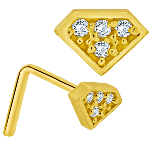 14k Yellow Gold Diamond with Cubic Zirconia