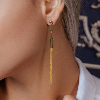 Sterling Silver Paper Clip Earrings, Dangling Drops, Push Backing, Modern Jewelry, Simple and Chic, Sexy Jewelz, Los Angeles