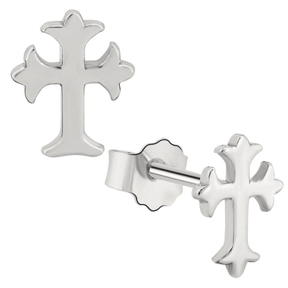 925 Sterling Silver Earring Cross Push Backing, Religious Jewelry, Minimalist Earrings, Dainty Style, Gift for Her