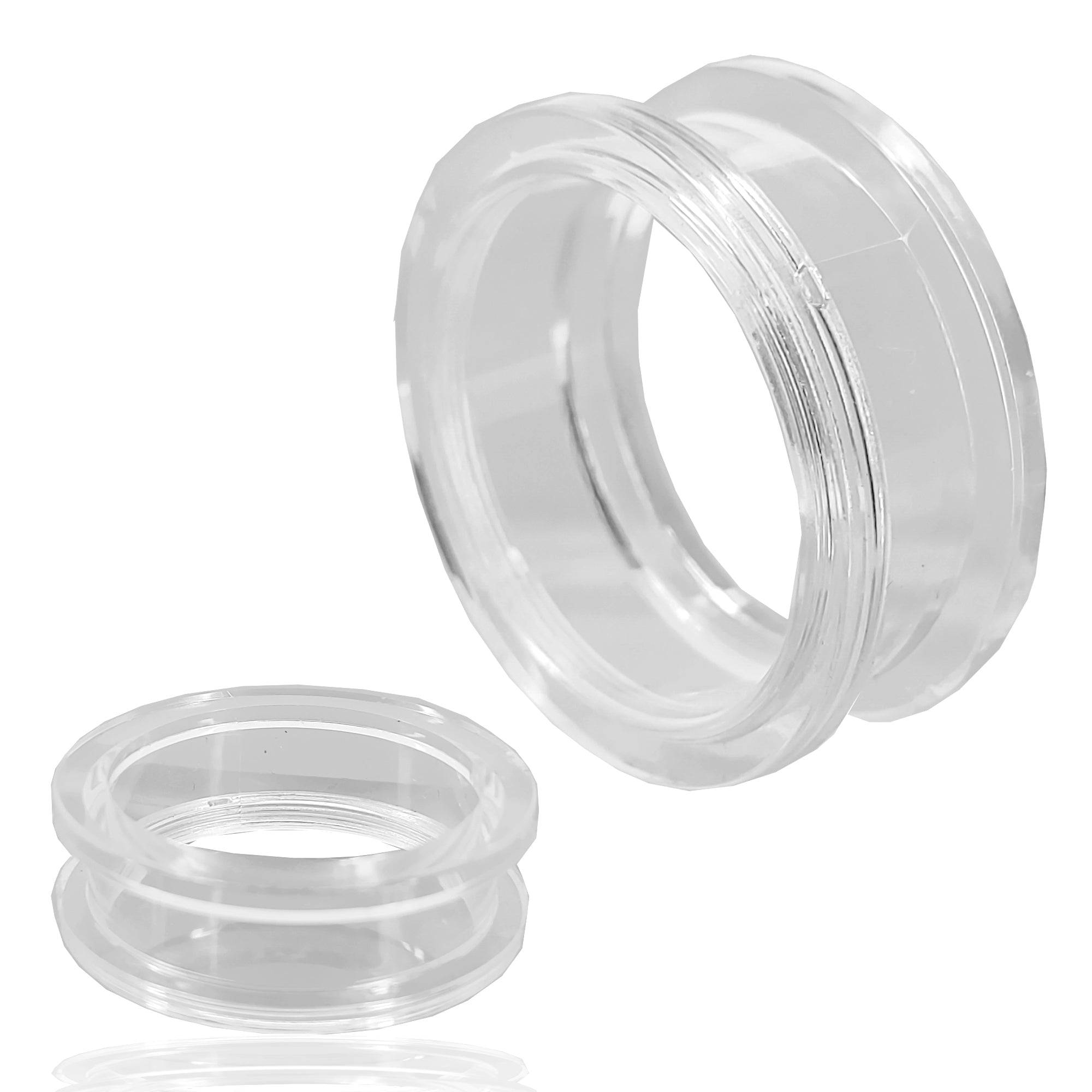 Clear Tunnel Acrylic Screw On Plugs | Gauges