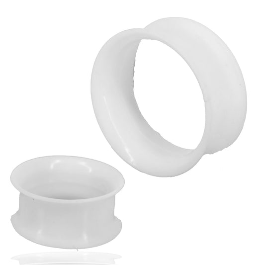 White Silicone Double Flare Gauges, Soft and Thin Ear Plugs, Lightweight Body Jewelry, Piercing Accessories, Sexy Jewelz, Los Angeles