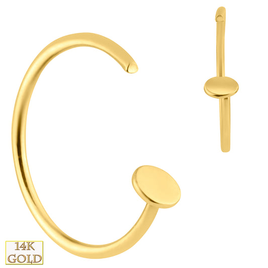 14k Solid Gold Halfmoon Hoop Piercing, Minimalist Earring, Unique Design, Handcrafted Jewelry, Sexy Jewelz, Los Angeles