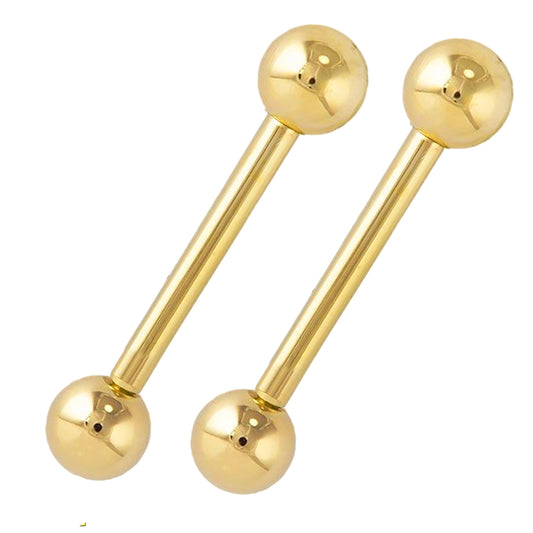 14k solid  gold barbell nipple rings Jewelry
